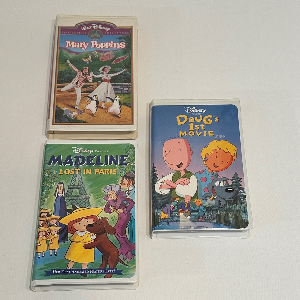 3 DISNEY RETRO VINTAGE VHS TAPES